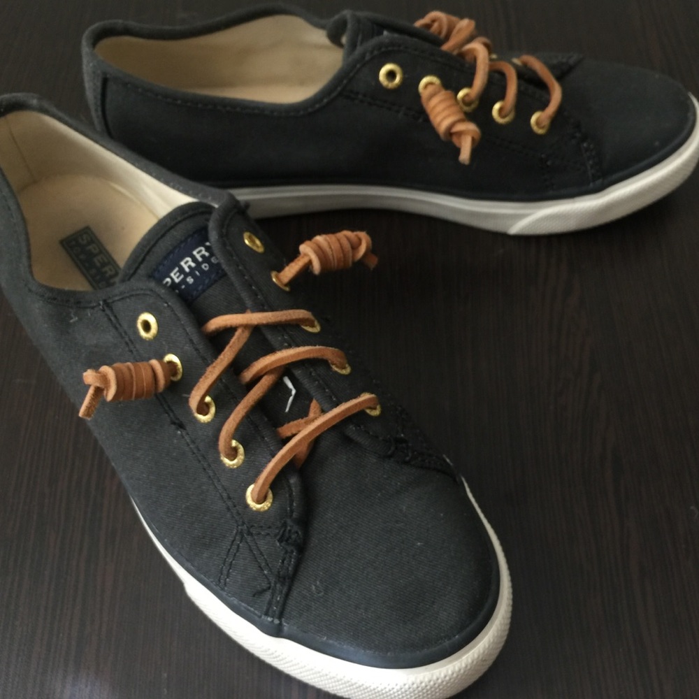 Black Sperry Sliders
